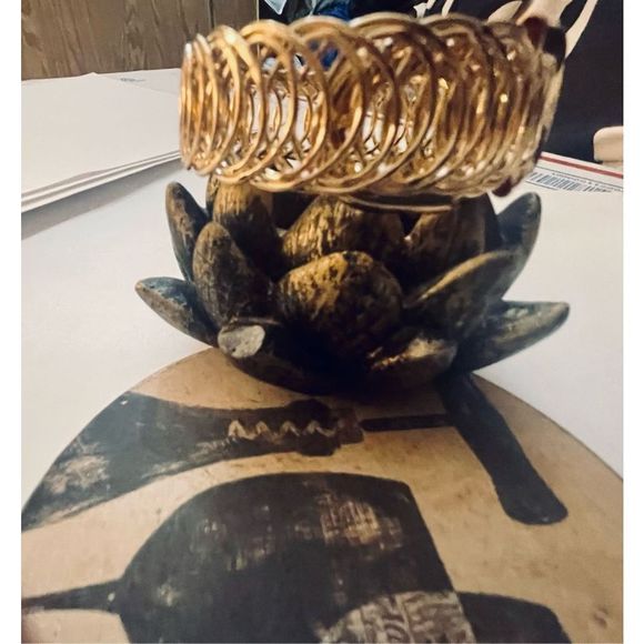 PRETTY GOLD BOHO SPIRAL BRACELET - Picture 4 of 7